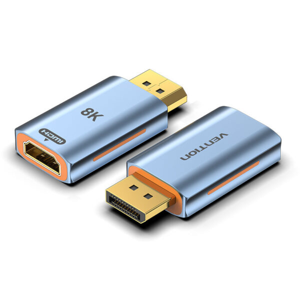 DP Male to HDMI-A Female 8K Adapter Gray Aluminum Alloy Type