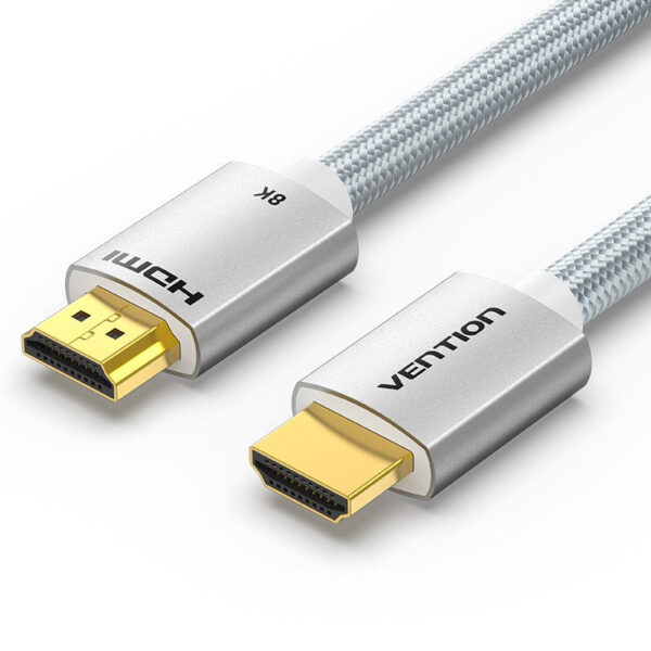 Cotton Braided HDMI Cable Silvery Metal Type