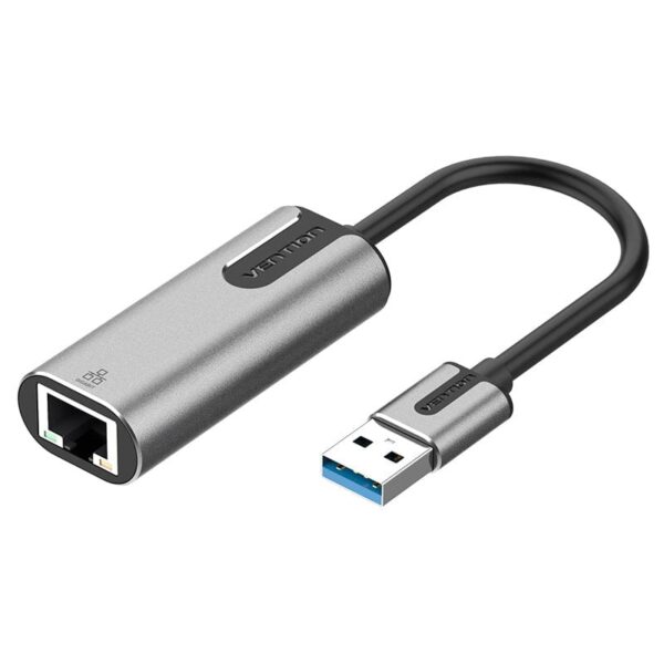 USB 3.0-A to Gigabit Ethernet Adapter Gray Aluminum Alloy Type