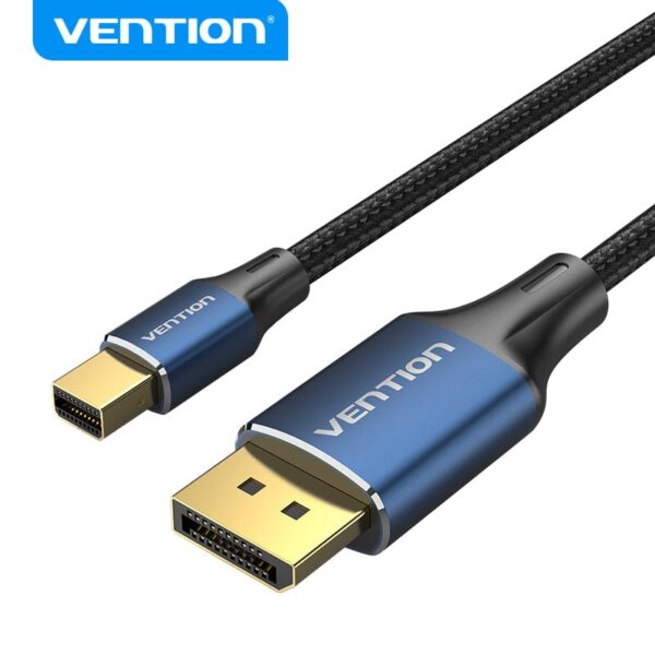 Cotton Braided Mini DP Male to DP Male 8K HD Cable Blue Aluminum Alloy Type