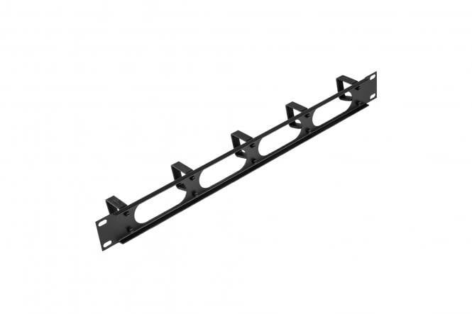 1U Cable Organizer Ring 19", Height 40 mm, Depth 40 mm, Black