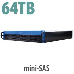 64TB HDD 2U rack, 8 DrivesMini-SAS HD Connected Direct Attached Storage / for Callisto NAS Expansion Solution