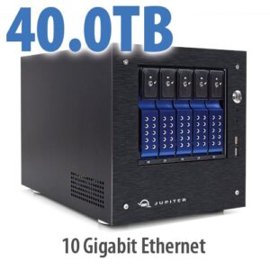 40TB Jupiter Mini High-Performance 10GbE Desktop NAS with Industry Leading Reliability, 5 Bay, 2x 10GB + 2x 1GB Ethernet ports