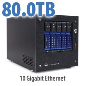 80TB Jupiter Mini High-Performance 10GbE Desktop NAS with Industry Leading Reliability, 5 Bay, 2x 10GB + 2x 1GB Ethernet ports