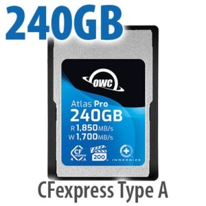 240GB Atlas Pro CFexpress Type A Cards - VPG 200, the CFX A to B Adapter no longer included
