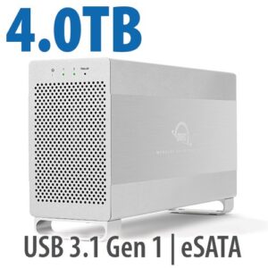 4.0TB OWC Mercury Elite Pro Dual RAID 7200RPM Storage Solution with USB 3.1 Gen 1 + eSATA
