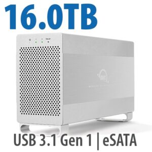 16.0TB OWC Mercury Elite Pro Dual RAID 7200RPM Storage Solution with USB 3.1 Gen 1 + eSATA
