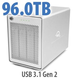 96TB OWC Mercury Elite Pro Quad RAID 4 Bay solution with USB 3.1 Gen 2, with Softraid for OWC, RAID 0/1/4/5/1+0