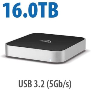 16.0TB OWC miniStack 7200RPM Storage Solution with USB 3.1 Gen 1. Compact, stackable, external storage solution. All cables incl.