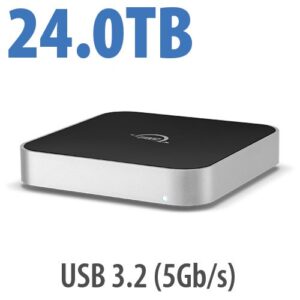 24.0TB OWC miniStack 7200RPM Storage Solution with USB 3.1 Gen 1. Compact, stackable, external storage solution. All cables incl.