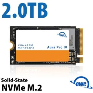 2.0TB OWC Aura Pro IV PCIe 4.0 NVMe M.2 2242 Solid-State Drive, Extremely fast: up to 5209MB/s max