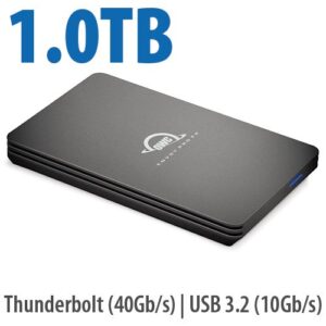 1.0TB OWC Envoy Pro FX Thunderbolt 3 + USB-C Portable NVMe SSD, up to 2800MB/s