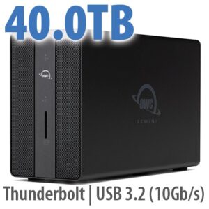 40TB 7200RPM (20TB x 2) Dual drive Thunderbolt 3 Hardware RAID Storage and Docking Enclosure with 3.5-inch SATA HDD