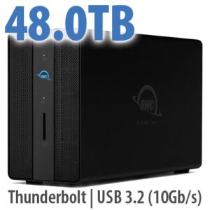 48TB 7200RPM (20TB x 2) Dual drive Thunderbolt 3 Hardware RAID Storage and Docking Enclosure with 3.5-inch SATA HDD