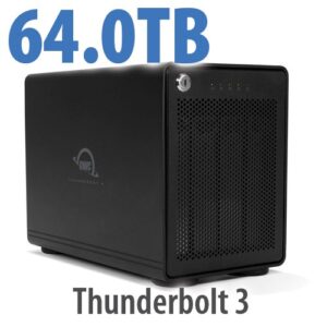 64TB Enterprise (4 x 16TB) OWC ThunderBay 4 RAID Ready 4-Bay External Storage Enclosure with 2x TB3 Ports with Softraid for OWC, RAID 0/1/4/5/1+16