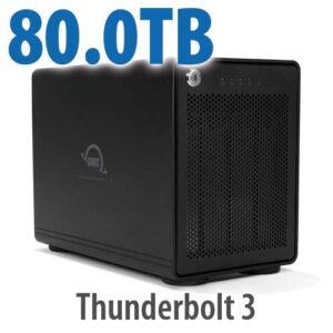 80TB Enterprise (4 x 20TB) OWC ThunderBay 4 RAID Ready 4-Bay External Storage Enclosure with 2x TB3 Ports with Softraid for OWC, RAID 0/1/4/5/1+0