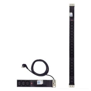 פס שקעים 0U אנכי עם 20 שקעי C13 ומאמ"ז - TE-PDU0U-07