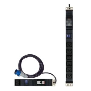 פס שקעים 1U מנוטר 19" עם 6 שקעי C19 - TE-PDUMD-05
